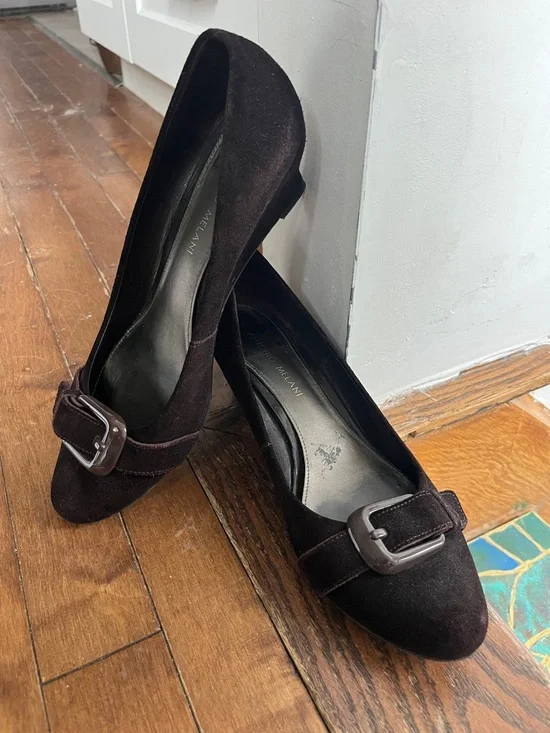 ANTONIO MELANI Black Suede Buckle Pump - Picture 2 of 7